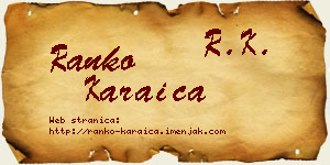 Ranko Karaica vizit kartica